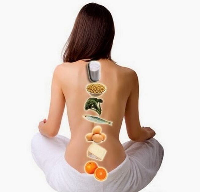 užitečné produkty pro páteř s hrudní osteochondrózou